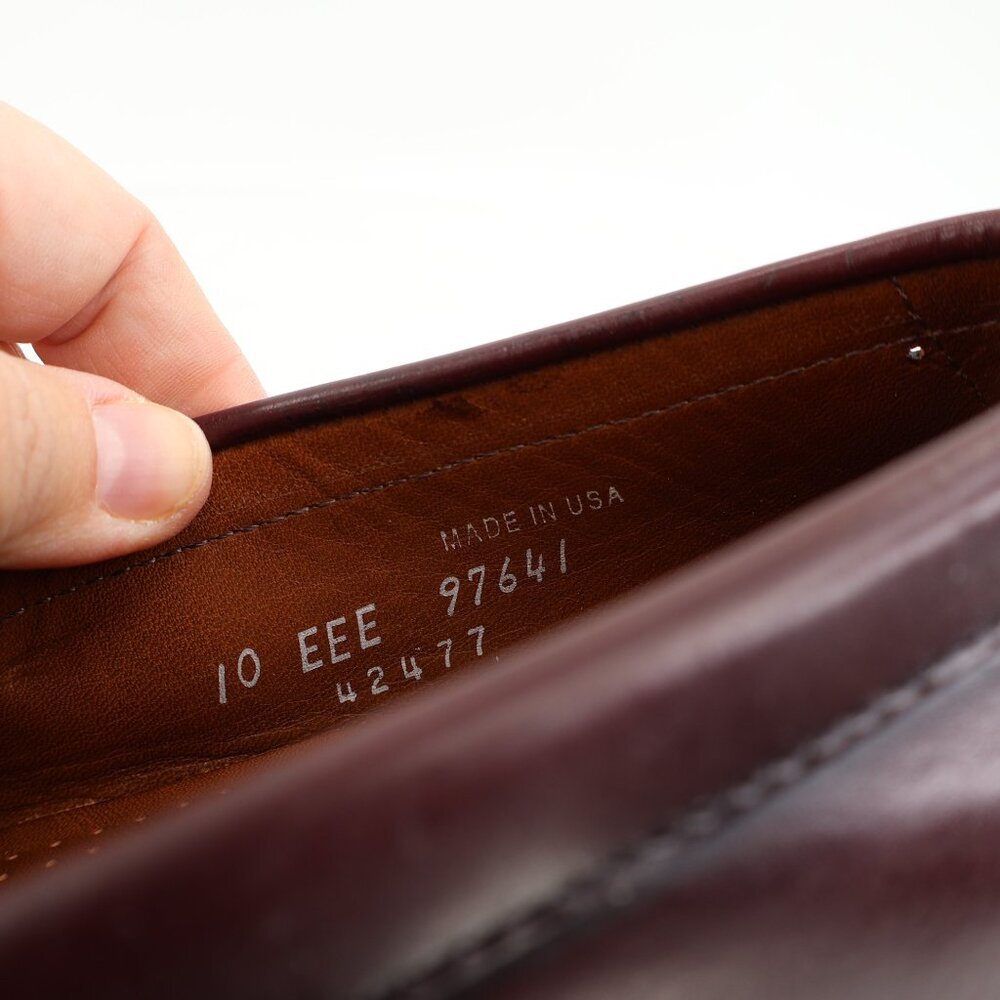 Allen Edmonds Men's Walden Loafer Size 10 3E Burgundy Leather Penny Slip on - Picture 11 of 13